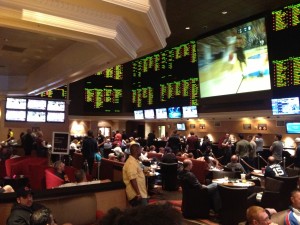 Big Crowd at the Monte Carlo Sports Book for March Madness 