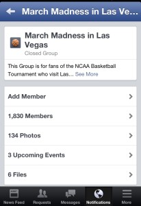 The March Madness in Las Vegas Facebook Group - Nearly 2,000 Members Strong