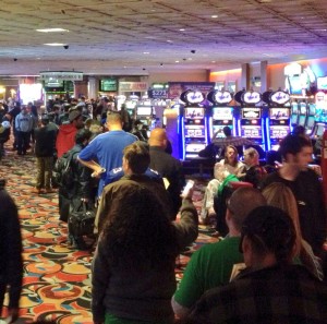 The Line to Make a Super Bowl Bet on Sunday Afternoon Stretched to the Casino (LVH) 