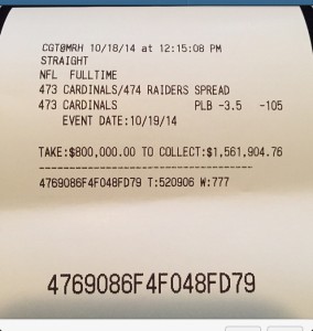 Floyd Mayweather's $800,000 Las Vegas Sports Book Betting Ticket