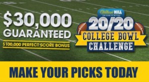 William Hill Sports Books in Las Vegas Offering up $30,000 this College Bowl Season