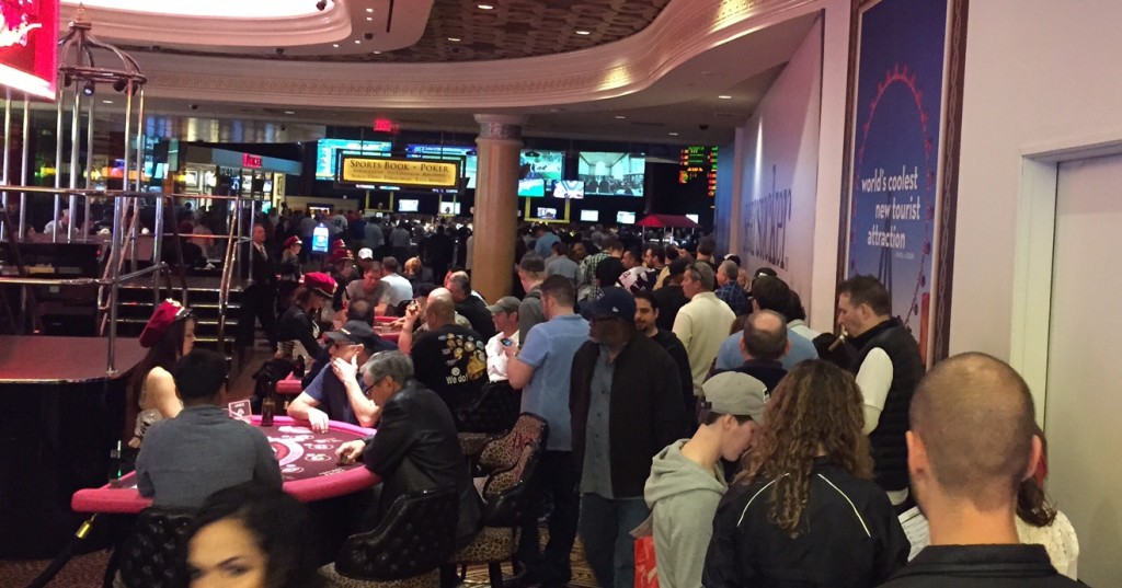 Long Lines Were the Norm During Super Bowl Weekend in Vegas. Caesars Palace