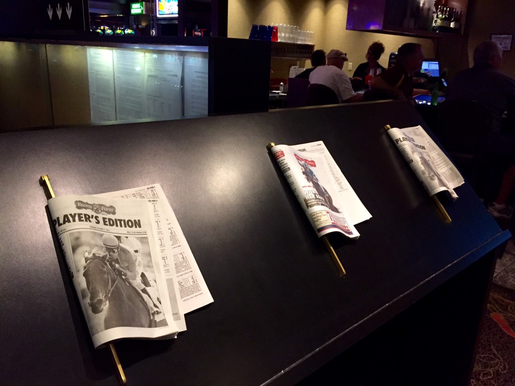 Community Racing Forms at the Sports Book