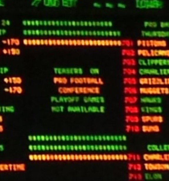 The Big Board at the Sports Book Showing "Teasers Not Available" Thanks to @kirksports (twitter) for photo